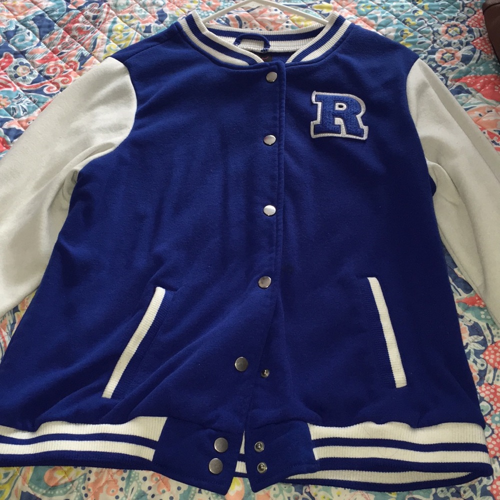 ROYAL BLUE GIRLS PLUS VARSITY JACKET